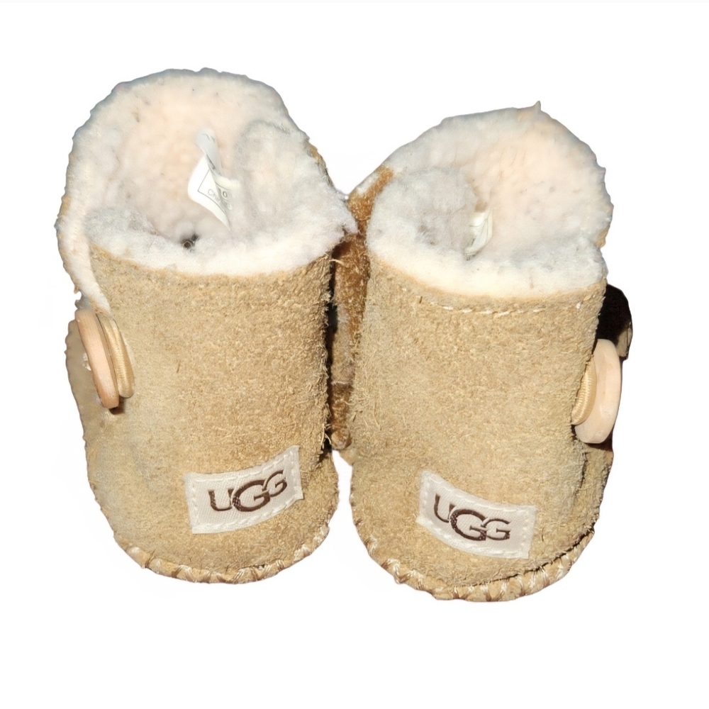 UGG Tan and White Kids Boots - Picture 2 of 2